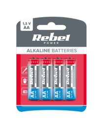 Baterie alcalina R6 (AA) 4 buc blister REBEL
